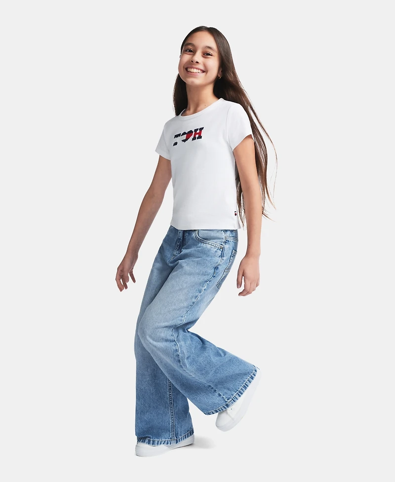 Tommy Hilfiger Girls' 7-16 Embroidered Short-Sleeve T-Shirt
