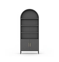 homfanf Modern Arched Metal Storage Cabinet, Cold-Rolled Steel Vertical Organizer Rack, Multi-Scene Easy-Assembly Display Storage Shelf