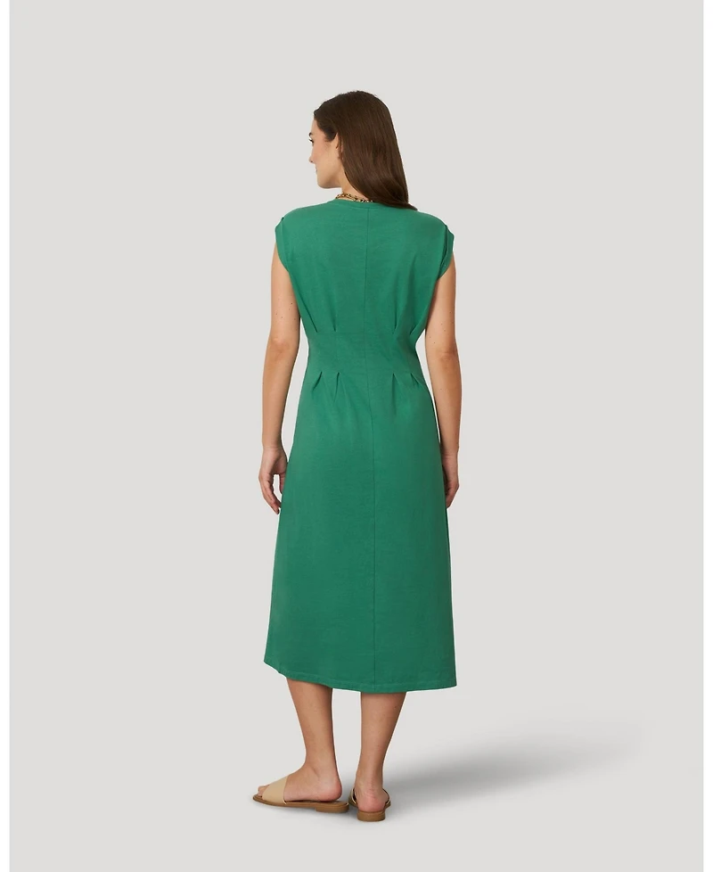 Cable & Gauge Women's Pleat Detail Maxi Dress