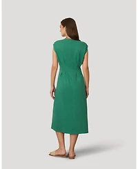 Cable & Gauge Women's Pleat Detail Maxi Dress