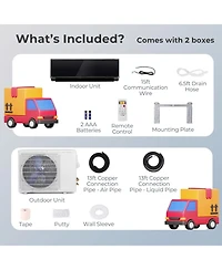 Sugift 12000 Btu 22 SEER2 208-230V Wifi Mini Split Air Conditioner Heat Pump System