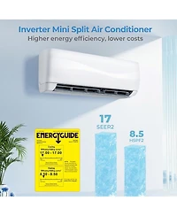 12000 Btu 17 SEER2 208-230V Ductless Mini Split Air Conditioner with Heat Pump