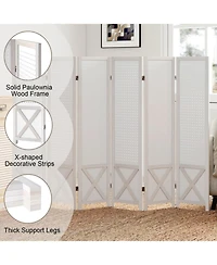 sumyeg 6-Panel Pegboard Room Divider 67-Inch Tall Foldable Privacy Screen