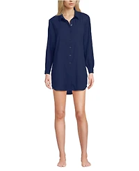 Lands' End Women's New Button-Up Shirt Cover-Up Dress