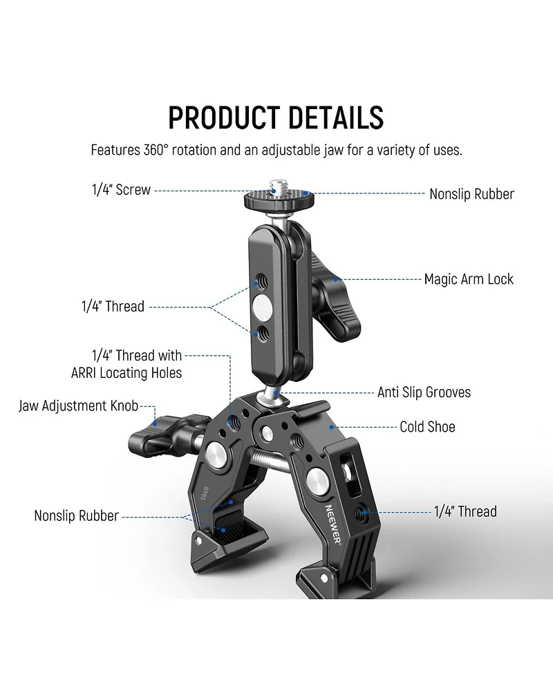 Neewer ST83 Camera Mounting Accessory for select GoPro, Dji and Insta360 action cameras