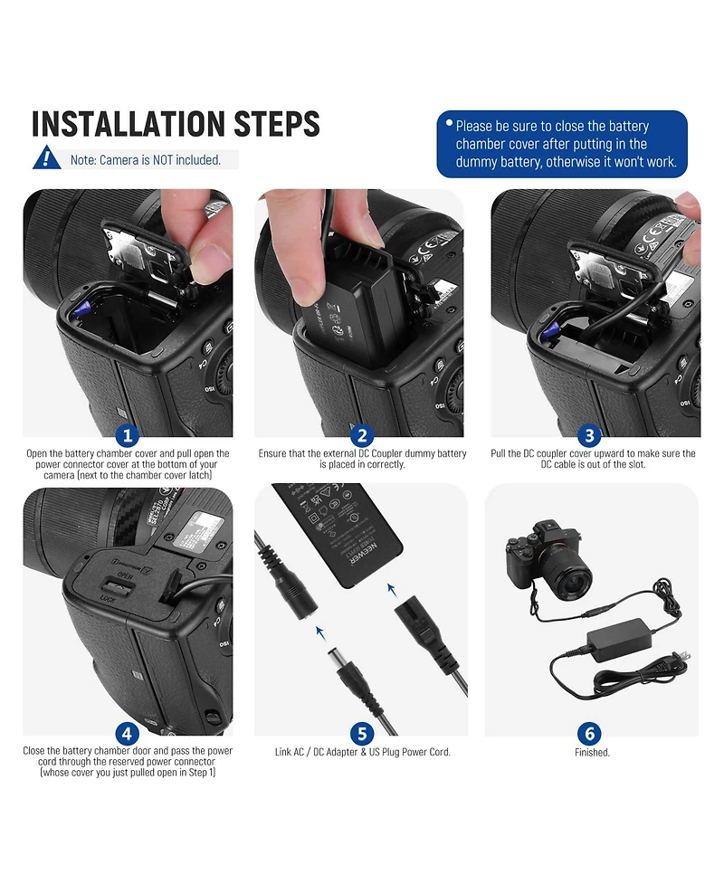 Neewer Np-FZ100 Camera Battery and Charging Accessory for select Sony Np-f-series devices