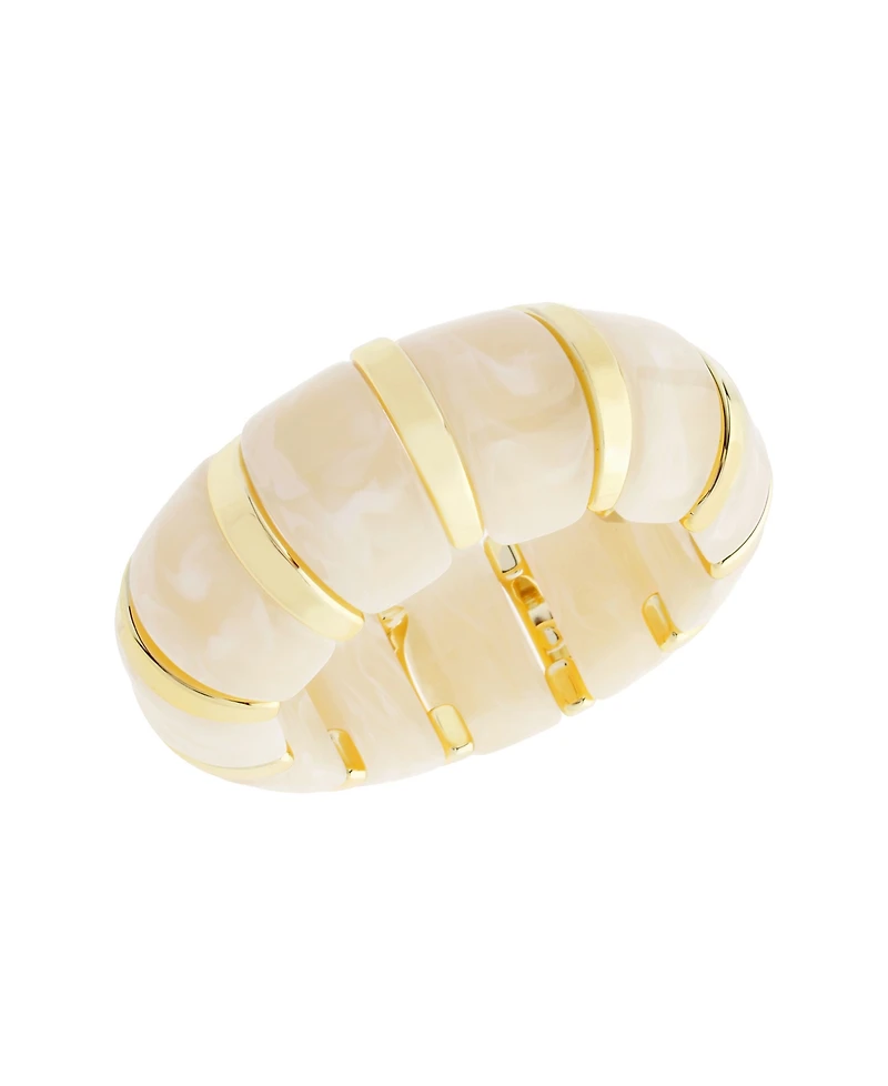 Steve Madden Cream Boho Resin Stretch Bracelet