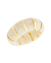 Steve Madden Cream Boho Resin Stretch Bracelet