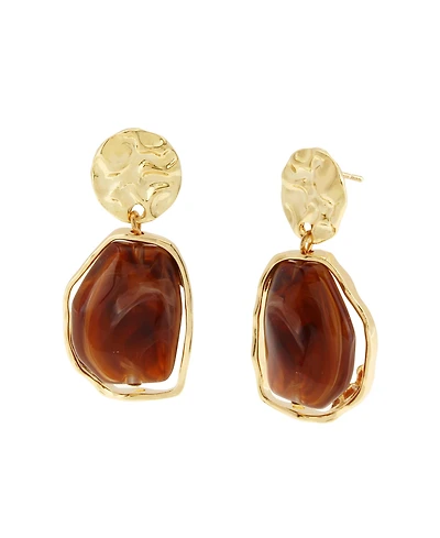 Steve Madden Brown Boho Stone Drop Earrings