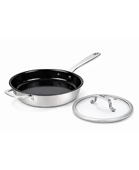 Alva Maestro 11" Nonstick Stainless Steel Frying Pan with Glass Lid