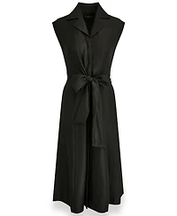 Donna Karan New York Women's Cap-Sleeve Collared with Self-Tie Belt Shirtdress