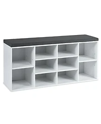 Gouun 10-Cube Shoe Storage Bench with Removable Cushion