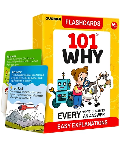 Quokka 101 Why Flash Cards for Kids Ages 4-8 - Educational Card Game with Simple Explanations and Fun Facts About Science, Nature and Space