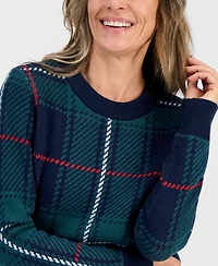 Style & Co Petite Whimsy Checkered Pull-On Sweater, Macy's Exclusive