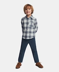Calvin Klein Boys' 2T-7 Long-Sleeve Shirt and Pants, 2-Piece Set