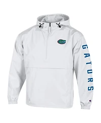 Champion Men's White Florida Gators Cloud Packable Half-Zip Hooded Jacket