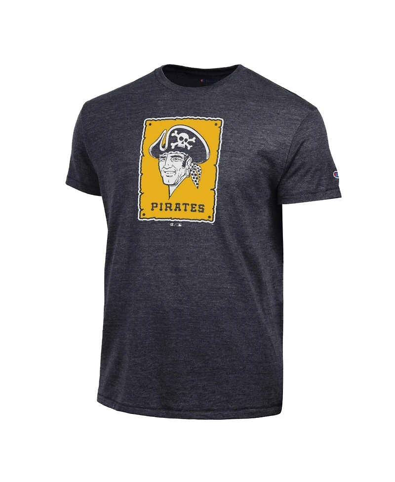 Champion Men's Black Pittsburgh Pirates Cooperstown Logo Tri-Blend T-Shirt