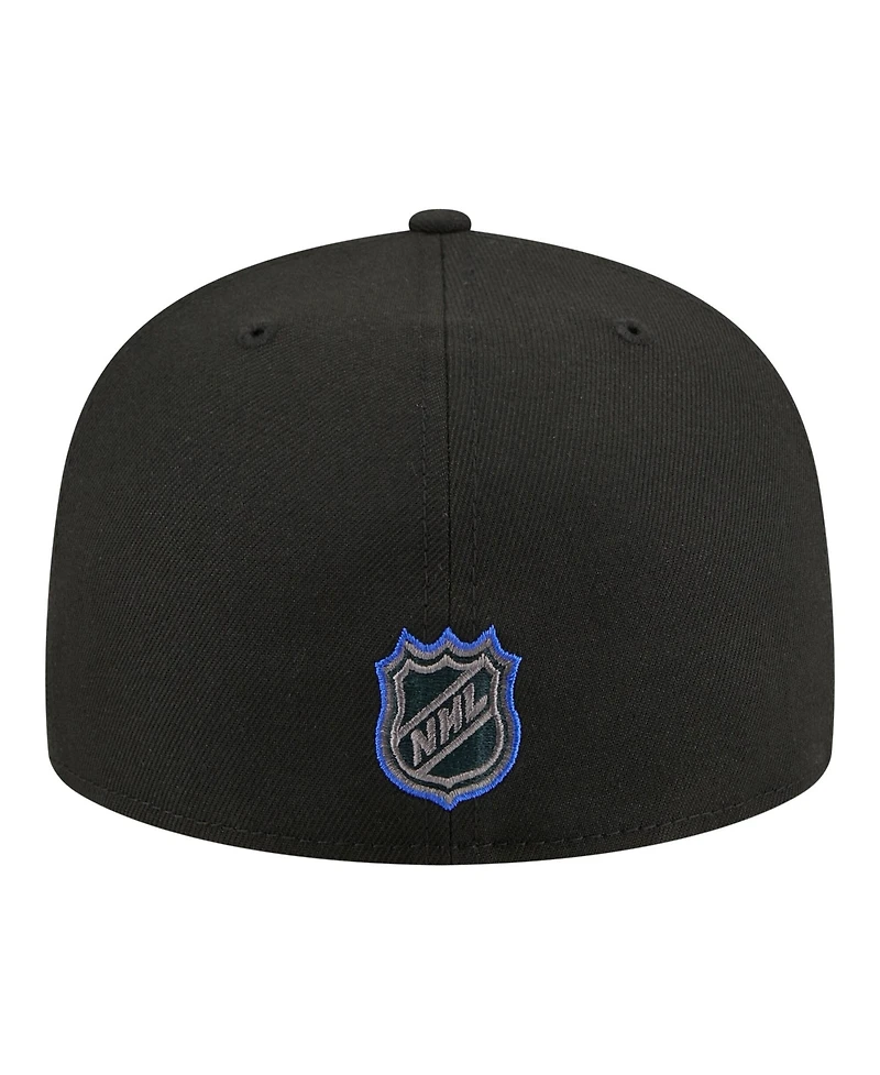 New Era Men's Black York Rangers Color Pop 59FIFTY Fitted Hat