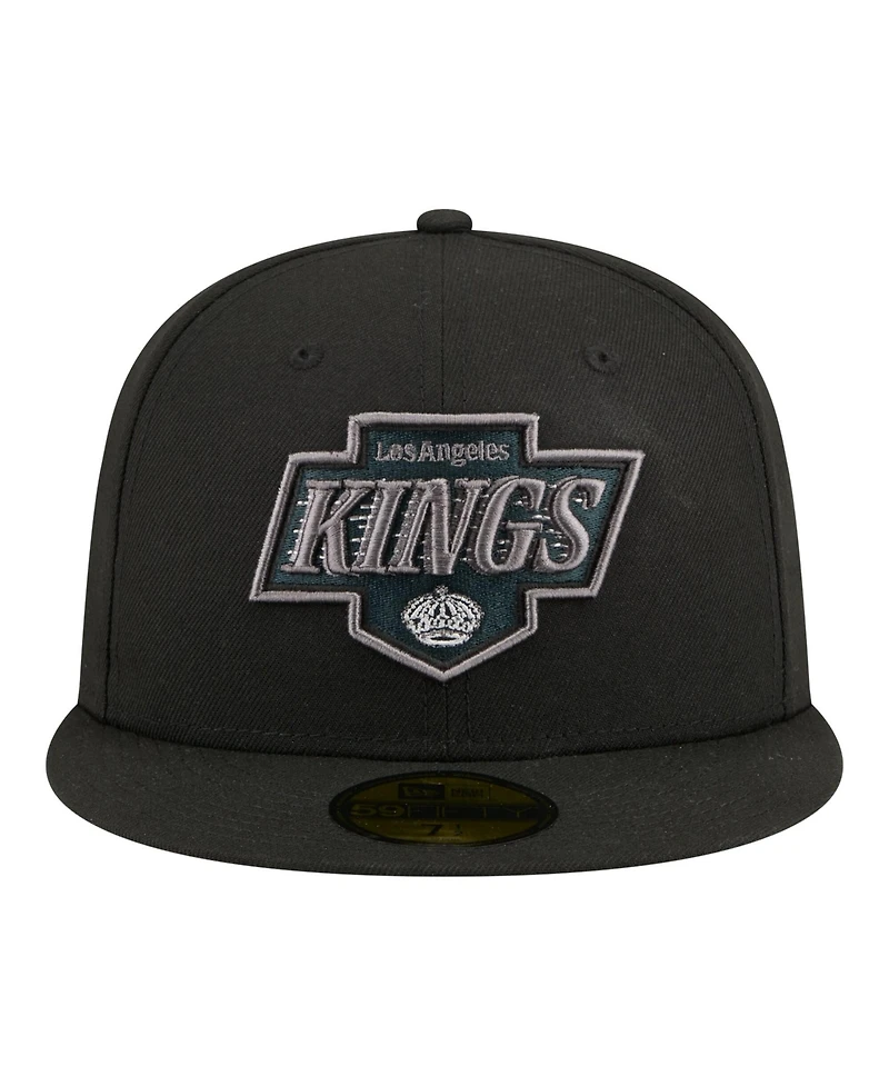 New Era Men's Black Los Angeles Kings Color Pop 59FIFTY Fitted Hat