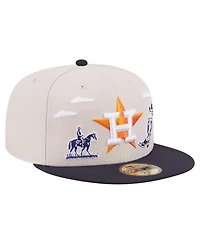 New Era Men's Khaki Houston Astros City Icon 59FIFTY Fitted Hat