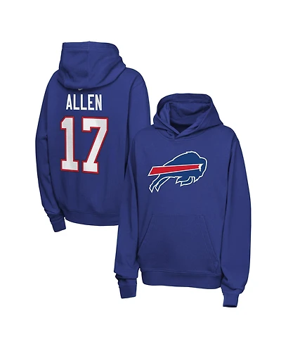 Nike Big Boys and Girls Josh Allen Royal Buffalo Bills Name & Number Club Fleece Hoodie