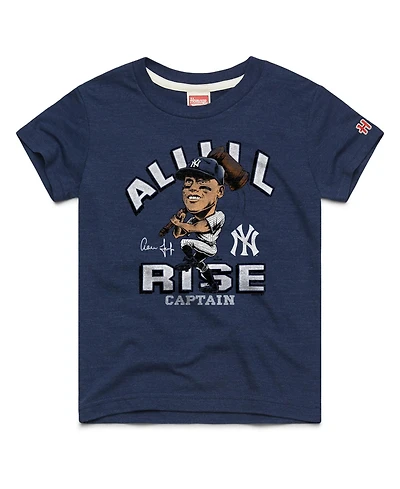 Homage Big Boys and Girls Aaron Judge Navy New York Yankees Caricature Tri-Blend T-Shirt