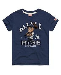 Homage Big Boys and Girls Aaron Judge Navy New York Yankees Caricature Tri-Blend T-Shirt