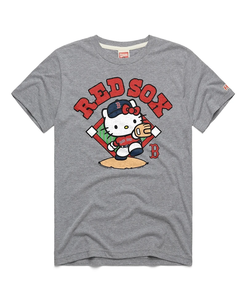 Homage Men's and Women's Gray Boston Red Sox Hello Kitty Tri-Blend T-Shirt