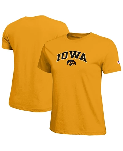 Champion Women's Gold Iowa Hawkeyes Arched Over Logo T-Shirt