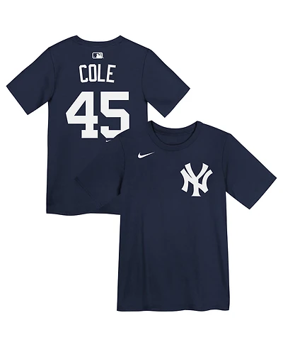 Nike Big Boys and Girls Gerrit Cole Navy New York Yankees Name & Number T-Shirt