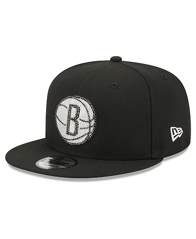 New Era Men's Black Brooklyn Nets 2026 Nba Draft Crystal 9FIFTY Snapback Hat