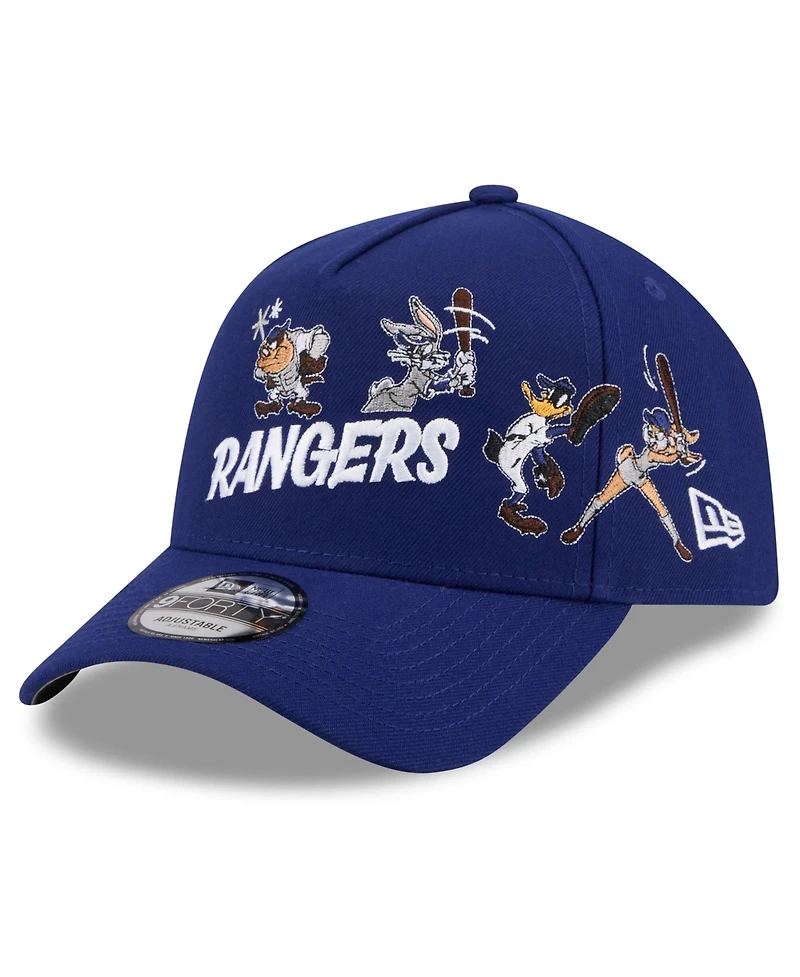 New Era Big Boys and Girls Royal Texas Rangers Looney Tunes A-Frame 9FORTY Adjustable Hat