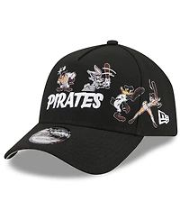 New Era Men's Black Pittsburgh Pirates Looney Tunes A-Frame 9FORTY Adjustable Hat