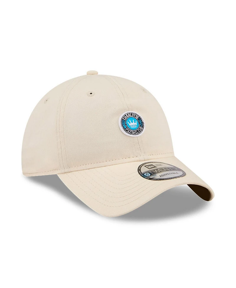 New Era Men's Beige Charlotte Fc Micro Team Logo 9TWENTY Adjustable Hat