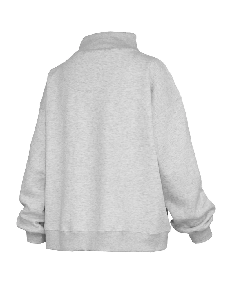 Pressbox Women's Ash Oregon Ducks Oversized Nelson Mock Neck Sweatshirt