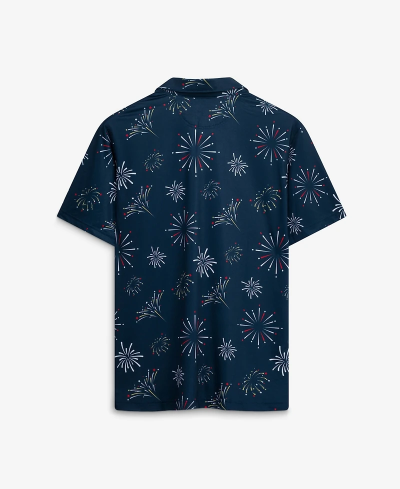 Chubbies Men's Navy The Rockets Rad Glare Performance Polo Shirt