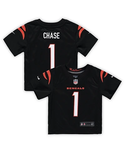 Nike Baby Boys and Girls Ja'Marr Chase Black Cincinnati Bengals Team Player Game Jersey