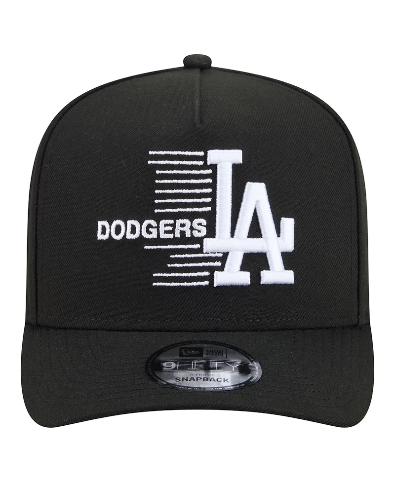 New Era Men's Black Los Angeles Dodgers Motion A-Frame 9FIFTY Snapback Hat
