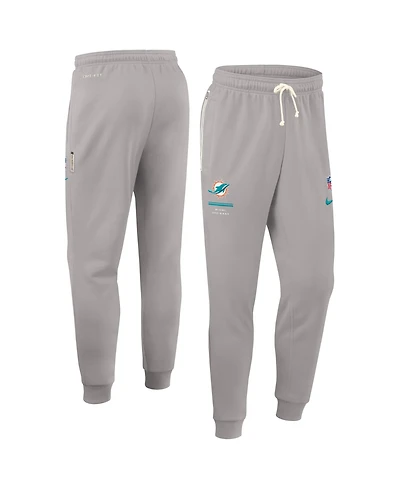 Nike Men's Gray Miami Dolphins Sideline Standard Issue Dri-fit Taper Pants