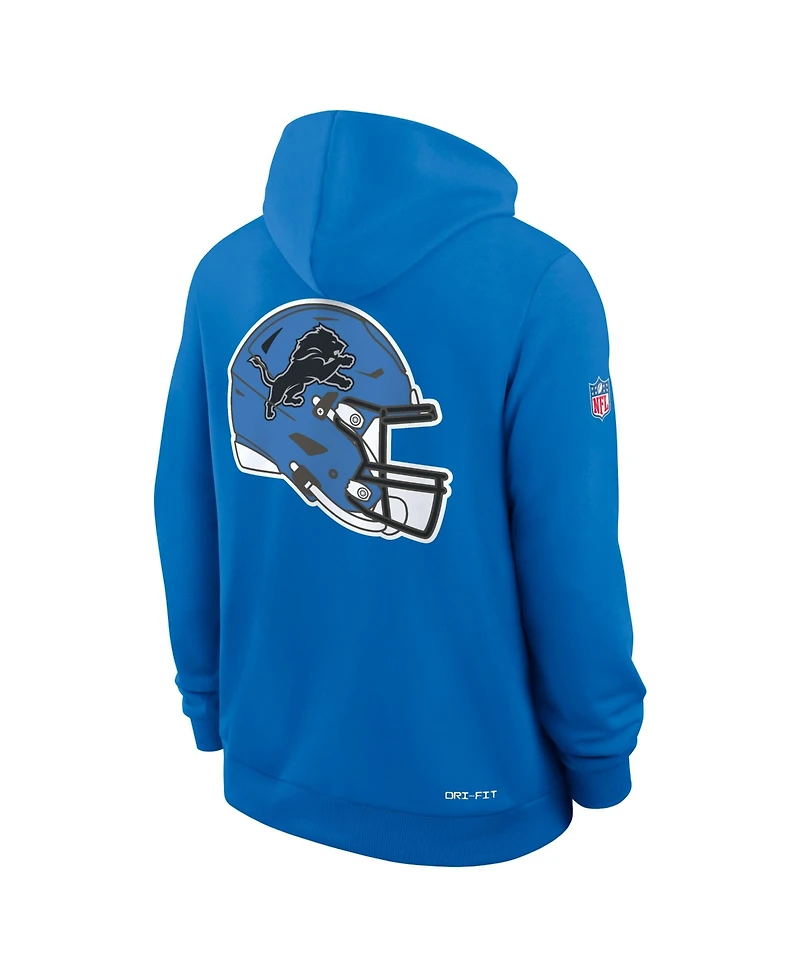 Nike Men's Blue Detroit Lions Alt Sideline Standard Issue Dri-fit Hoodie