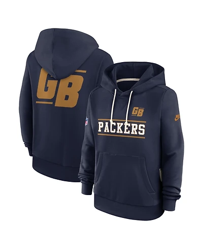 Nike Women's Navy Green Bay Packers Sideline Standard Issue Alternate Dri-fit Hoodie