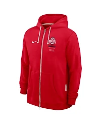 Nike Men's Scarlet Ohio State Buckeyes 2026 Sideline Standard Issue Dri-fit Full-Zip Hoodie