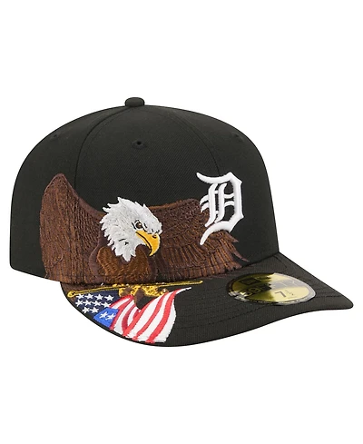 New Era Men's Black Detroit Tigers Americana Bald Eagle Pre-Curved 59FIFTY Fitted Hat