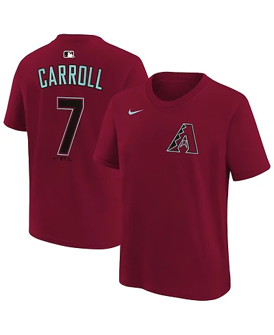 Nike Big Boys and Girls Corbin Carroll Red Arizona Diamondbacks Name & Number T-Shirt