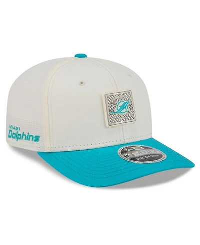 New Era Men's Cream/Aqua Miami Dolphins 2026 Nfl Training Camp 9SEVENTY Adjustable Hat