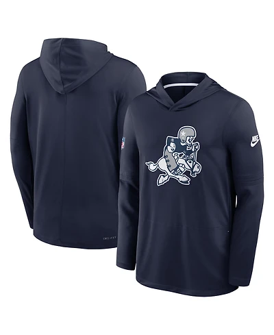 Nike Men's Navy Dallas Cowboys Sideline Dri-fit Long Sleeve Hooded T-Shirt