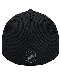 New Era Men's Black Detroit Red Wings Blackout 39THIRTY Flex Fit Hat