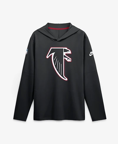 Nike Men's Black Atlanta Falcons Sideline Dri-fit Long Sleeve Hooded T-Shirt