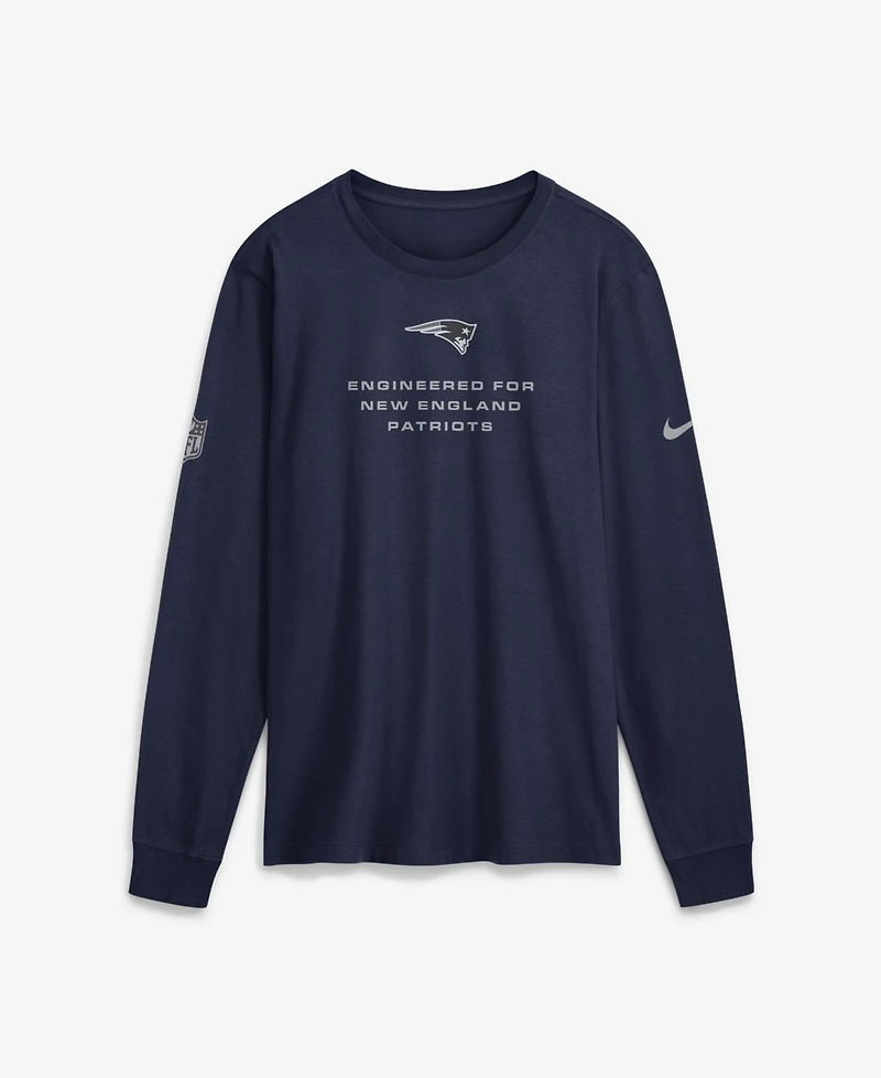 Nike Men's Navy New England Patriots Sideline Bold Arch Star Dri-fit Long Sleeve T-Shirt
