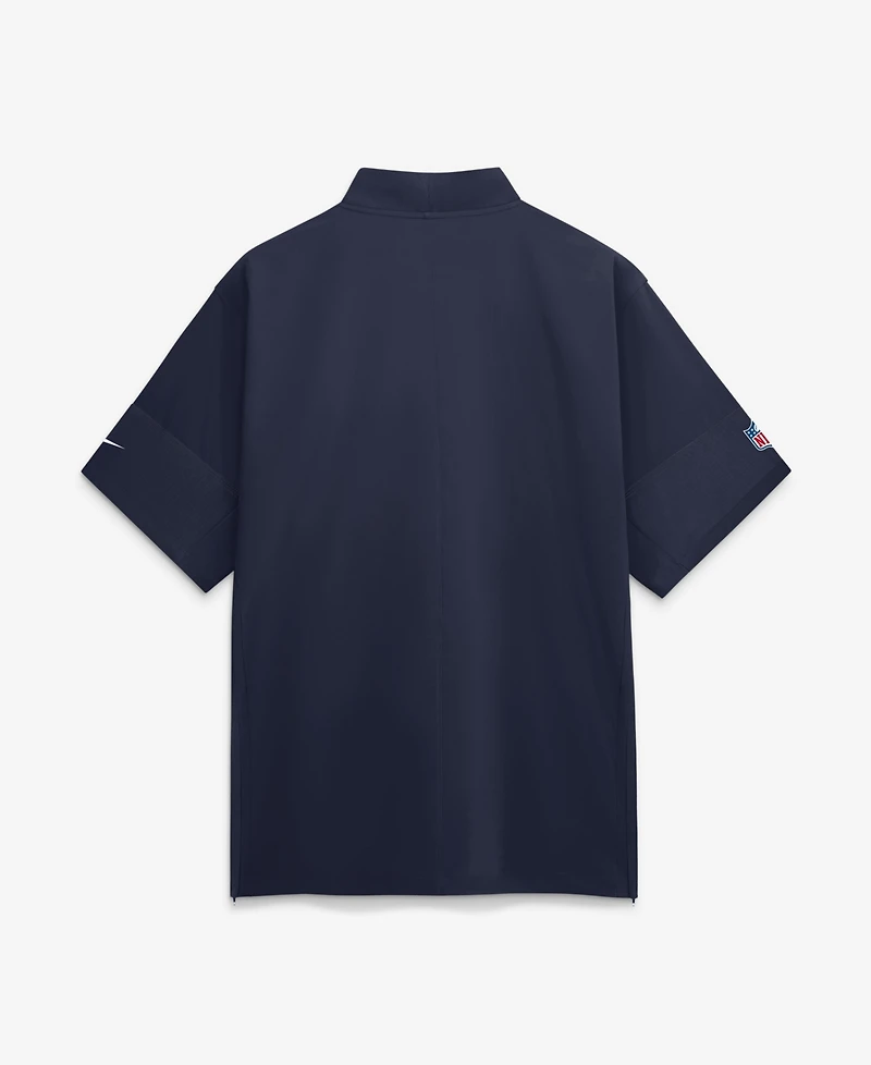 Nike Men's Navy Dallas Cowboys Sideline Short Sleeve Quarter-Zip Coaches Jacket
